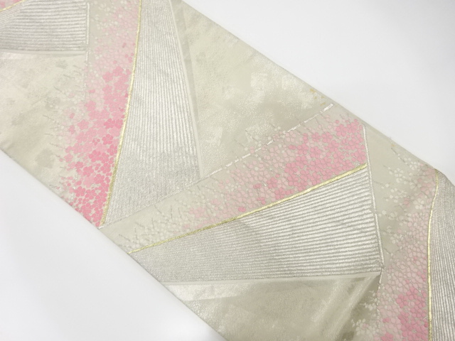 JAPANESE KIMONO / ANTIQUE FUKURO OBI / SILK / WOVEN UME BLOSSOM